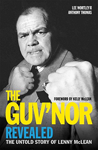 Black and white portrait of Lenny McLean, fists raised, book cover.