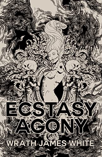 Book cover: ornate black and white illustration of a woman in a frame.