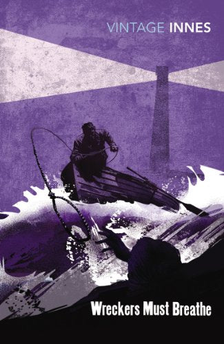 Book cover: stormy sea, small boat, and a figure with a rope.