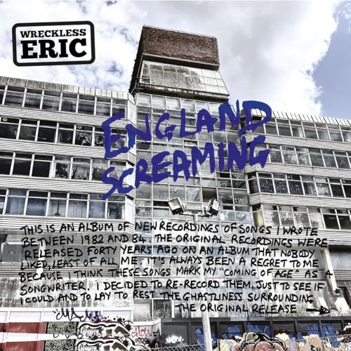 CD cover for Wreckless Eric’s “England Screaming” featuring a brutalist housing estate.