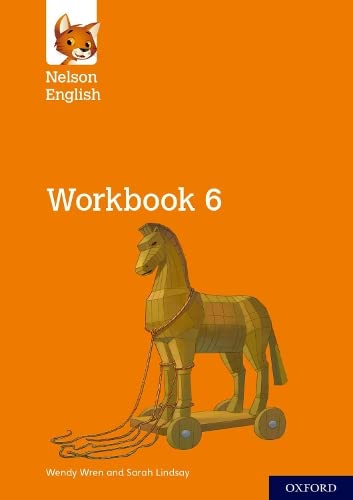 Orange workbook cover with a wooden horse and fox illustration.