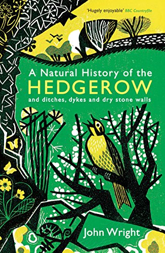 Book cover: green hedgerow illustration with a yellow bird and title.