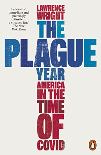 Book cover: “The Plague Year” with bold, stacked red and blue text.