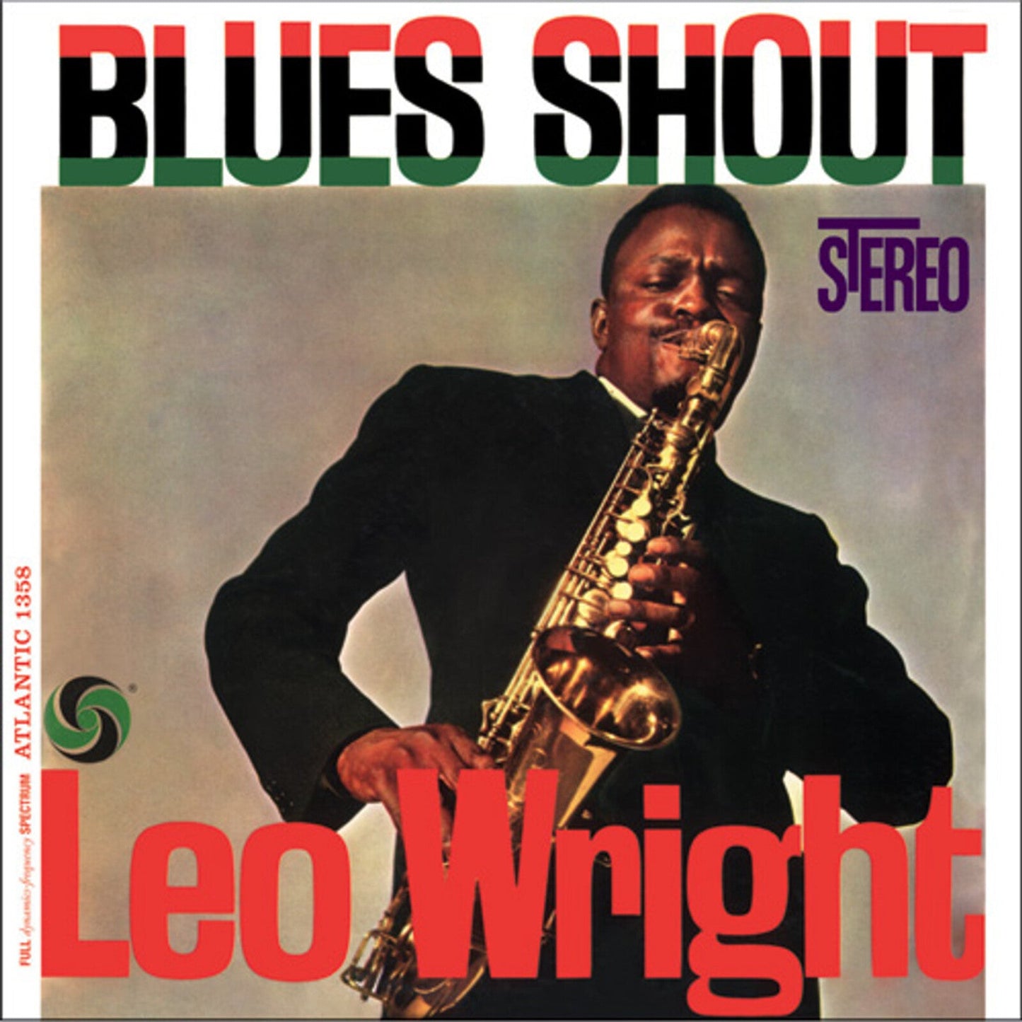Album cover for Leo Wright’s “Blues Shout” featuring a saxophonist.