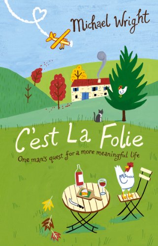 Book cover with a house, plane, chickens, and a table setting.