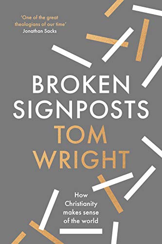 Book cover: "Broken Signposts" by Tom Wright, with fragmented lines.