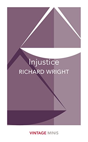 Book cover for “Injustice” by Richard Wright, with abstract purple design.
