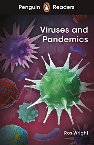 Book cover depicting colorful virus illustrations and the title "Viruses and Pandemics".