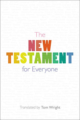 Book cover with colorful text reading "The New Testament for Everyone.