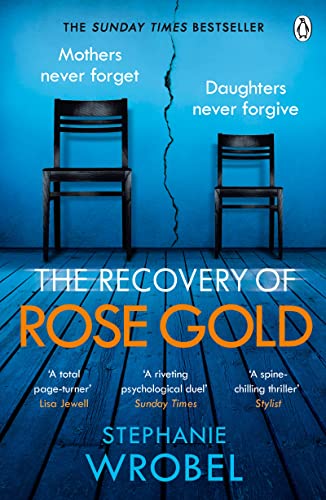 Book cover with two black chairs separated by a crack in a blue wall.