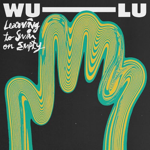Album cover for Wu-lu’s “Learning To Swim On Empty” with wavy, colorful graphics.