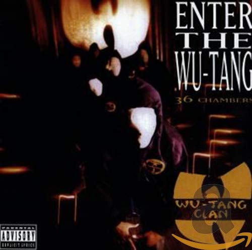 Wu-Tang Clan album cover: hooded figures in a dark, stairwell setting.