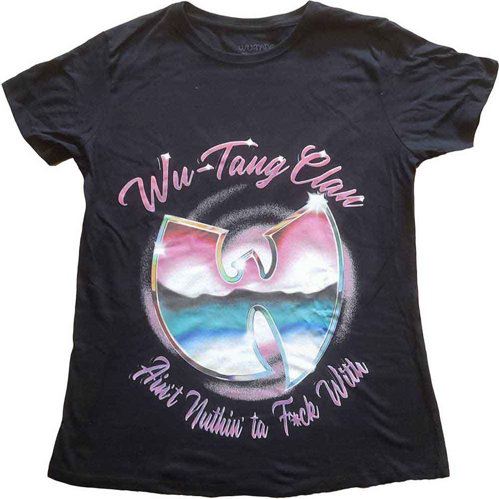 Black t-shirt with Wu-Tang Clan logo and text: “Ain’t Nuthing Ta F’ Wit”.