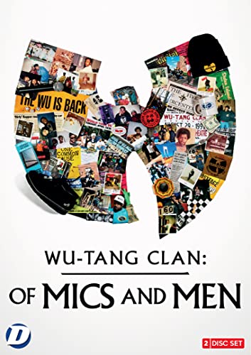 DVD cover for "Wu-Tang Clan: Of Mics And Men" featuring a W shape collage.