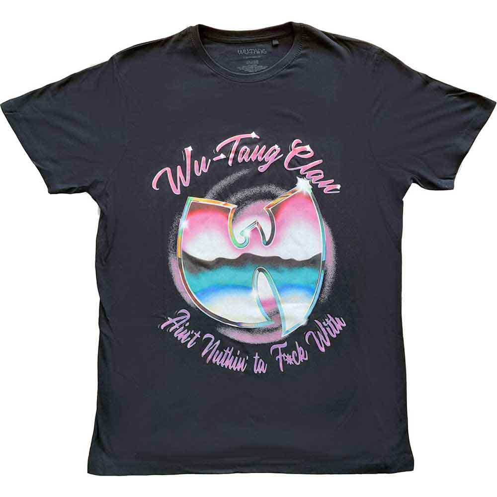 Black t-shirt with Wu-Tang Clan logo and text: “Ain’t Nuthing Ta F’ Wit”.