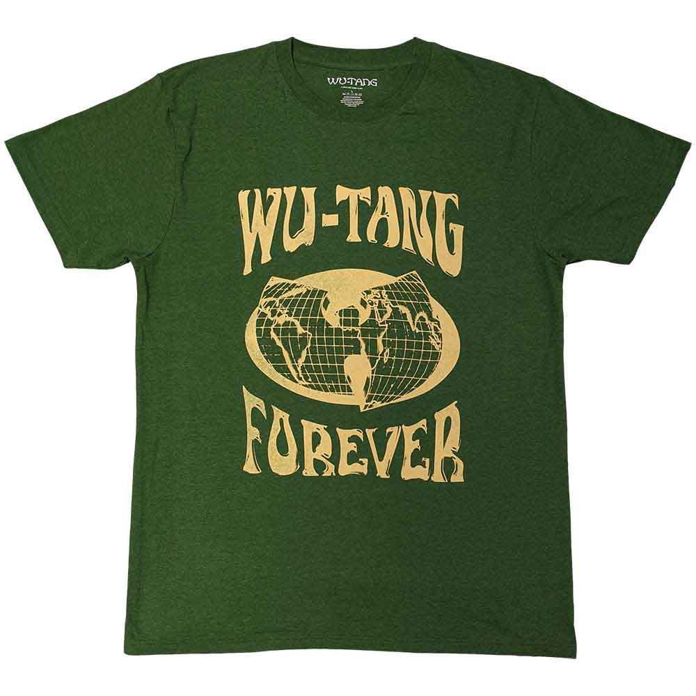 Black t-shirt with "Wu-Tang Clan Forever" graphic, size medium.