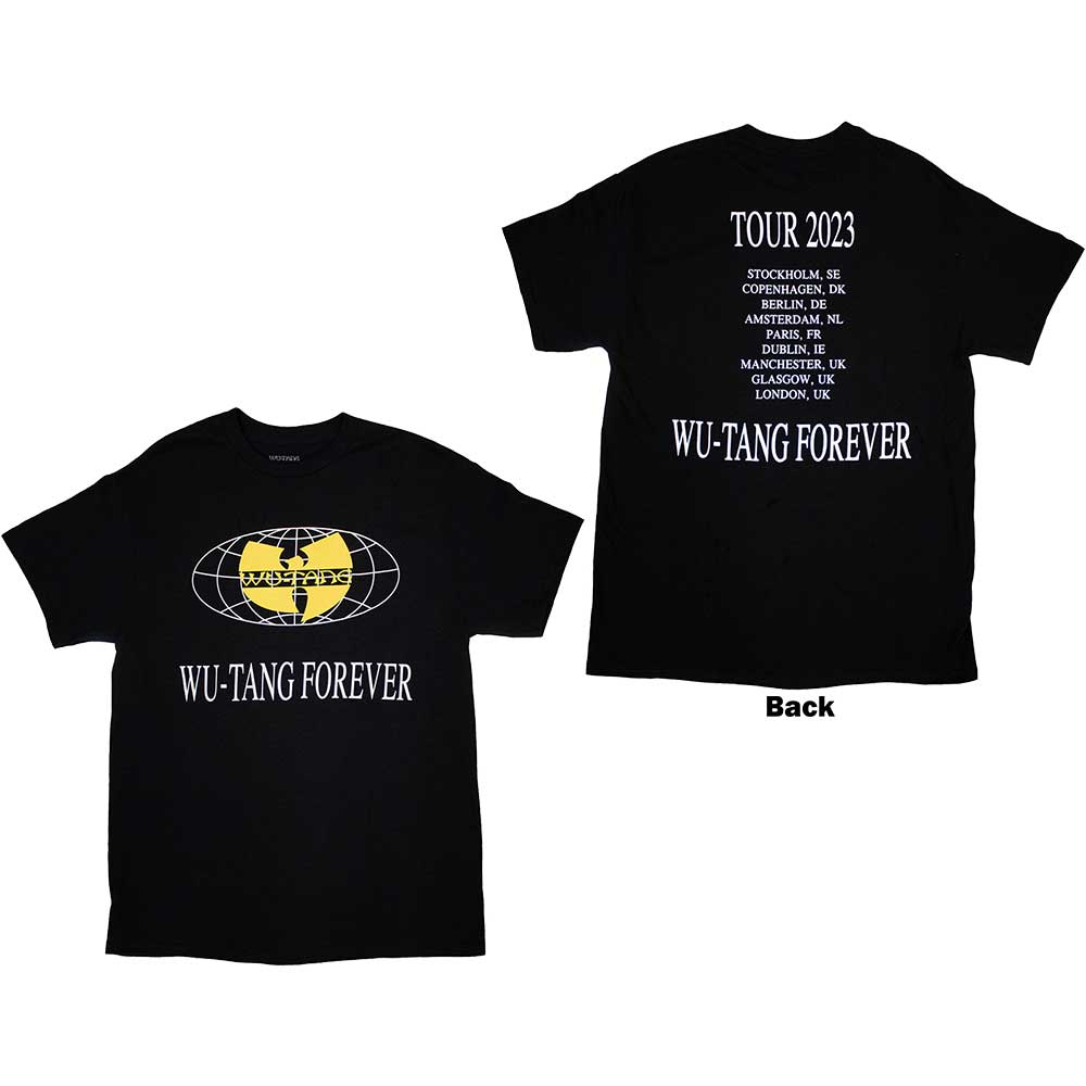 Black Wu-Tang Clan tour t-shirt, large back print, size X-Large.