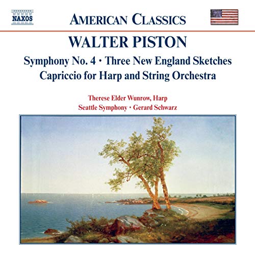 CD cover for Walter Piston's Symphony No. 4 with a landscape painting.