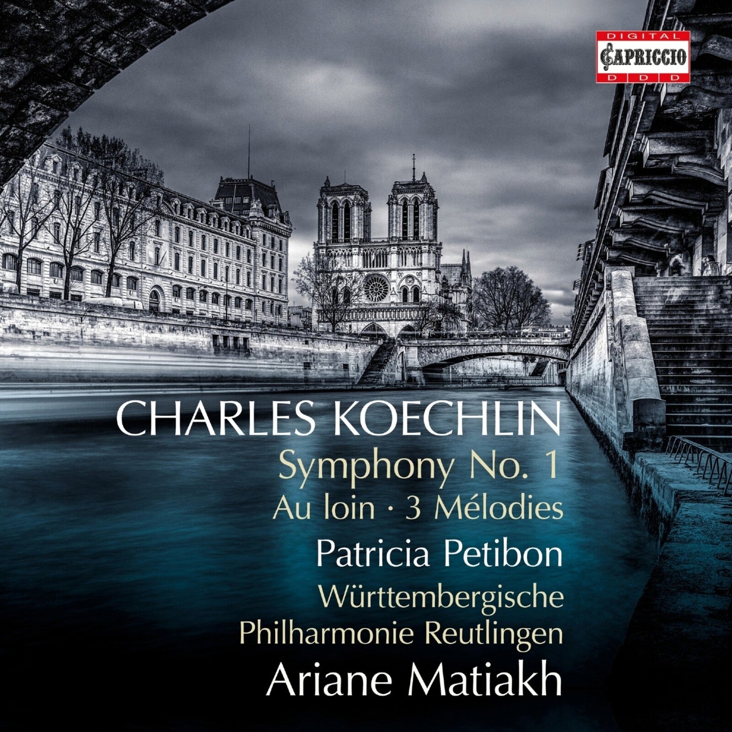 CD cover featuring Notre-Dame Cathedral in Paris over the Seine River with text overlay.
