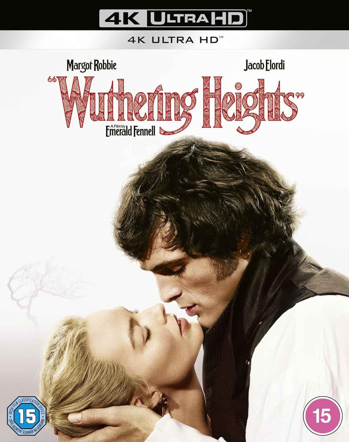 Wuthering Heights" UHD Blu-ray cover with Margot Robbie and Jacob Elordi embracing.