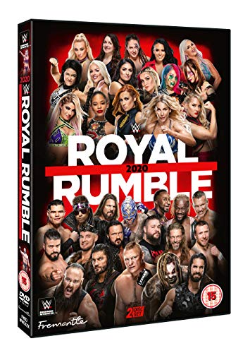 DVD case for WWE Royal Rumble 2020 with wrestlers on the cover.