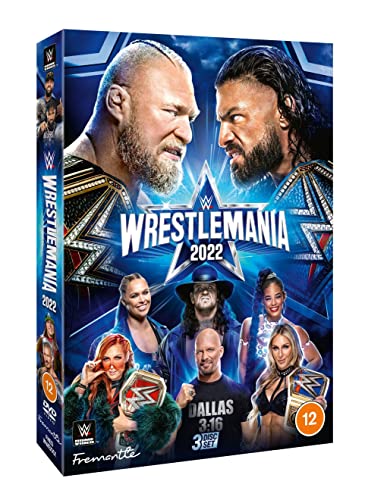WWE Wrestlemania 38 DVD cover featuring professional wrestlers against a blue star background.