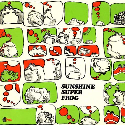 Album cover featuring a grid of hand-drawn frogs in green and orange boxes.