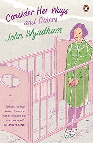 Book cover showing a woman in a green coat standing inside a pink crib.