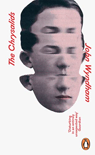 Book cover with a distorted, overlapping face illustration and red text on white background.