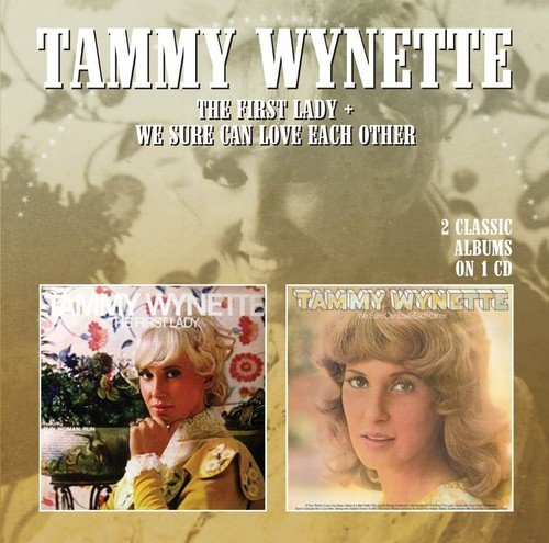 Tammy Wynette CD cover featuring two album covers with her portrait on a gold background.