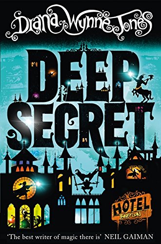 Book cover: "Deep Secret" by Diana Wynne Jones, with a spooky castle scene.