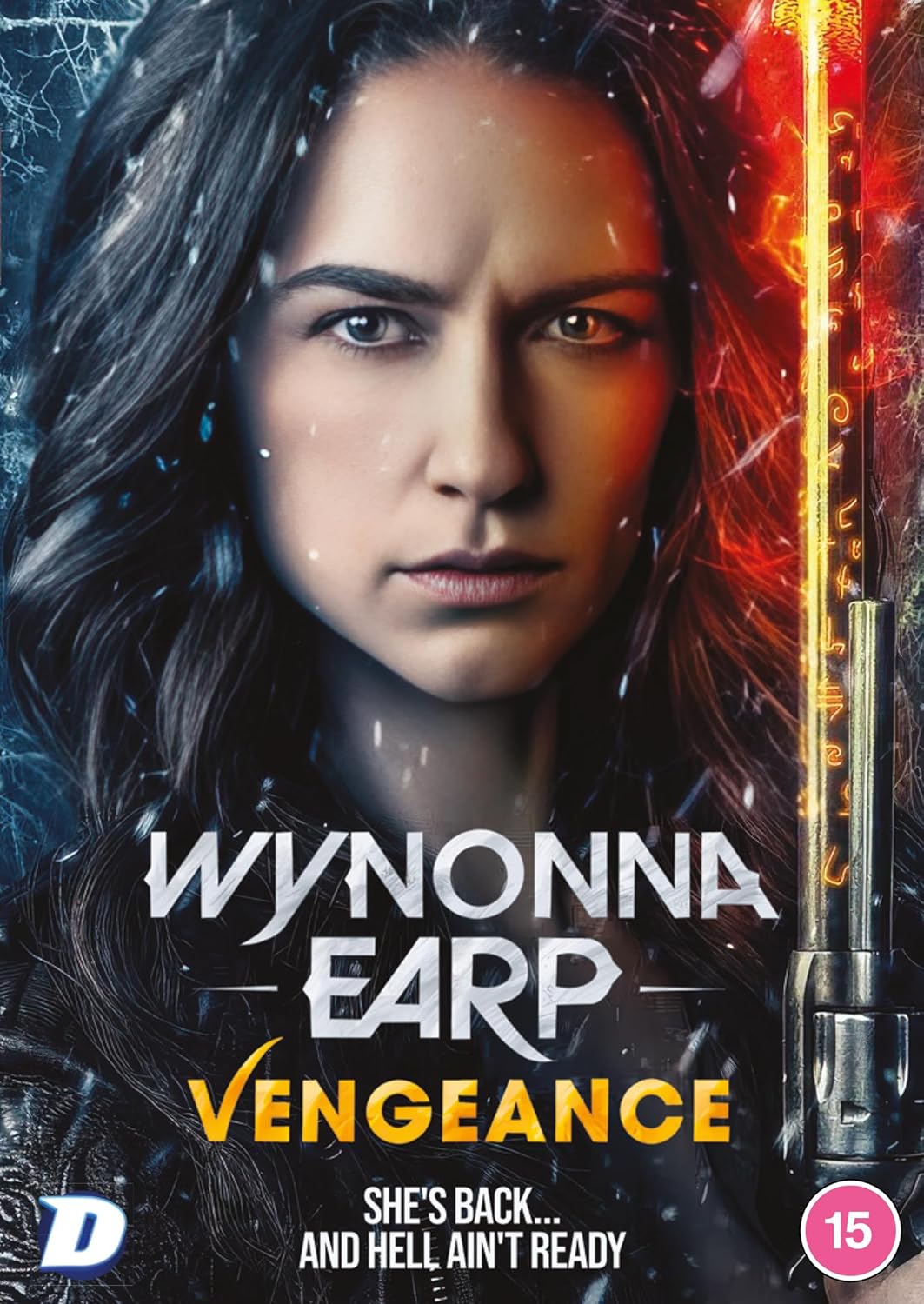 DVD cover for "Wynonna Earp: Vengeance" featuring a determined woman.