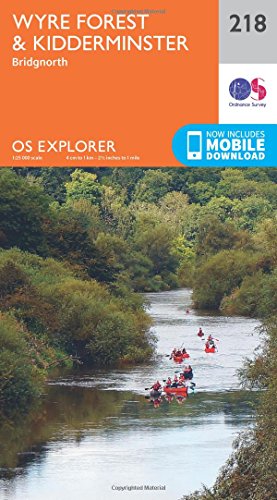 Ordnance Survey Explorer map 218 of Wyre Forest, Kidderminster, and Bridgnorth.