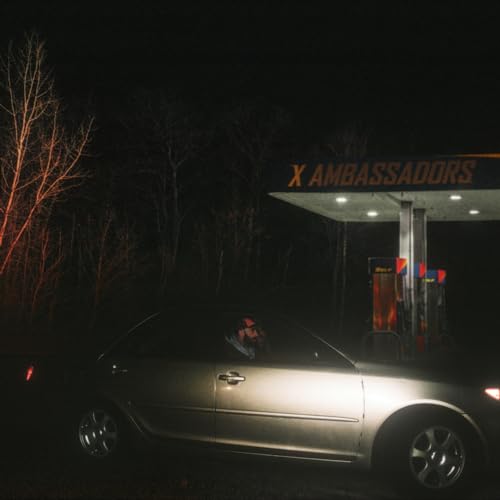 X Ambassadors album cover: car at a gas station at night.
