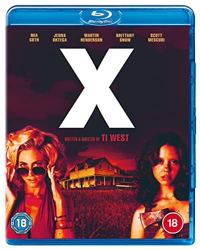 X" Blu-ray cover featuring two women, a house, and a large white "X" logo.