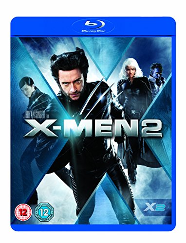 X-Men 2 Blu-ray cover featuring Wolverine and Storm, with film logos.