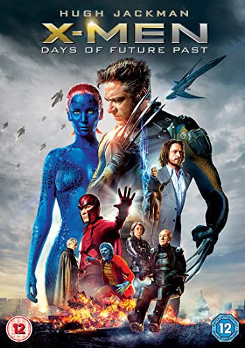 "X-Men Days of Future Past DVD cover featuring various characters and a cloudy background."