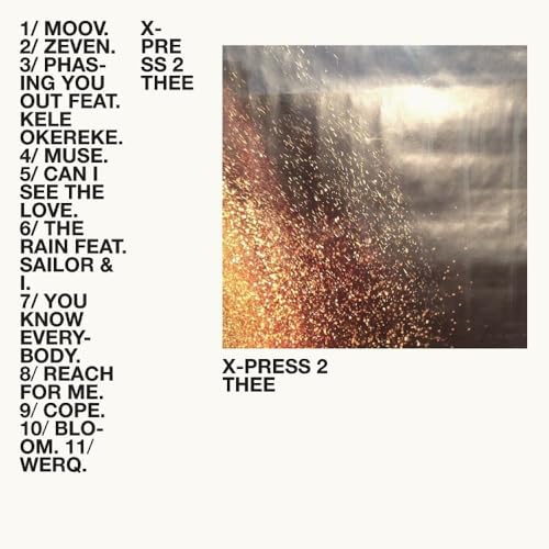 Vinyl record cover for X-Press 2 - Thee with a fiery, abstract design.