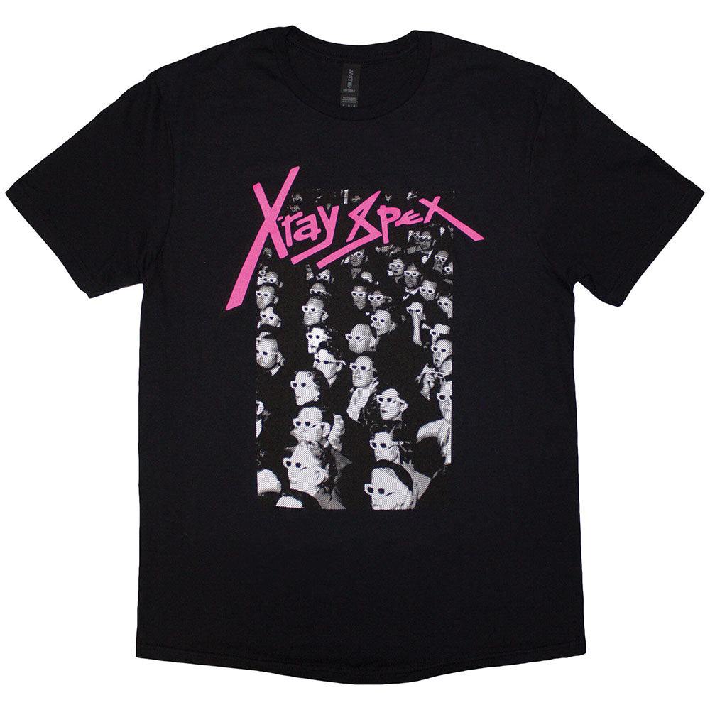 Black t-shirt with 3D cinema-style X-Ray Spex graphic, size small.