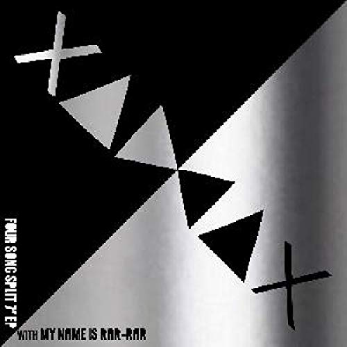 "Black and silver album cover with geometric shapes and text."