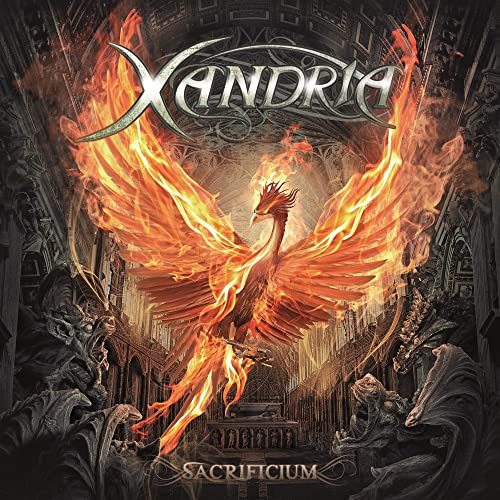 CD cover: fiery phoenix rising in a gothic, ornate interior.