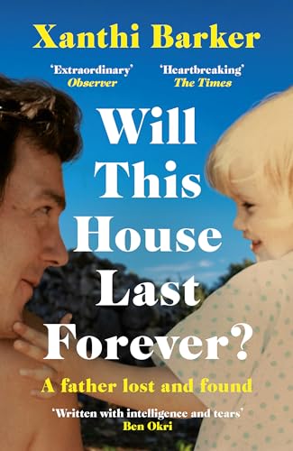 Book cover: father and young child facing each other, blue background.