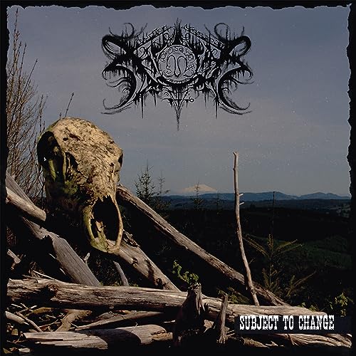 CD cover for Xasthur’s “Subject To Change” featuring a skull and landscape.