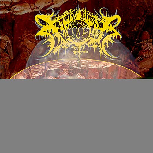 Xasthur album cover: dark, ornate yellow logo over a blurred, reddish scene.