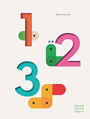 Colorful numbers one, two, and three with eyes and limbs on a light background.