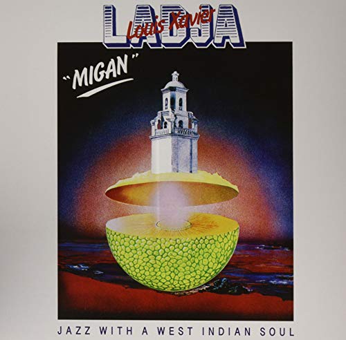 Vinyl record cover: surrealist image of a melon, tower, and UFO.