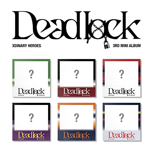 Xdinary Heroes "Deadlock" album cover with question mark imagery.