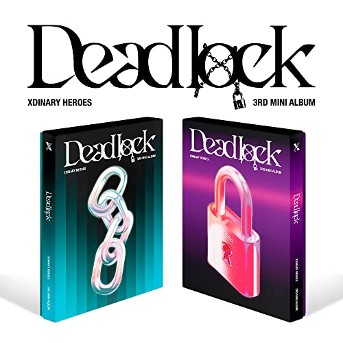 Two CD album covers for Xdinary Heroes’ “Deadlock” with lock imagery.
