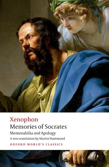 Book cover depicting a bearded man and angelic figure, titled “Memories of Socrates.”