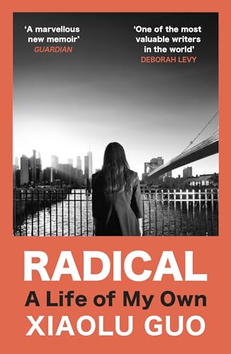 Book cover: woman viewed from behind, city skyline, red and black text.